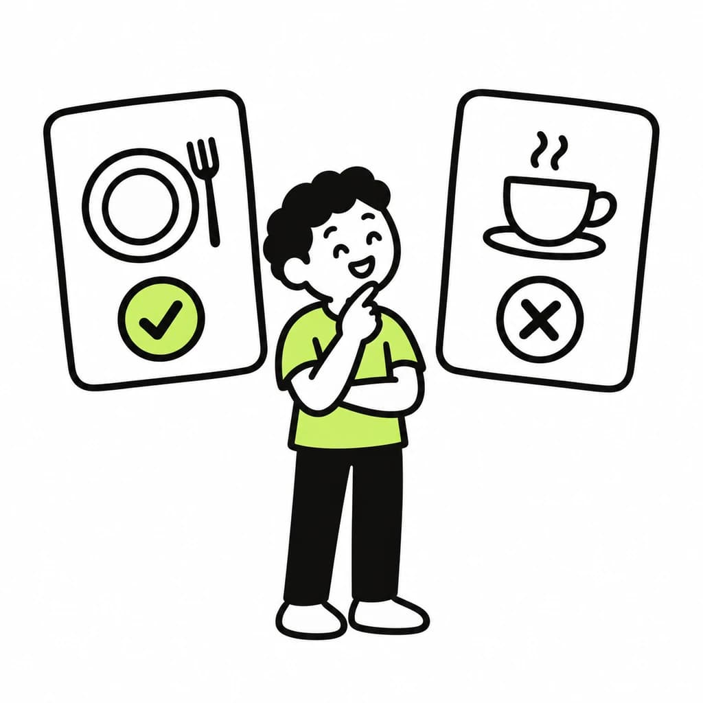 A guest chooses a mission card.